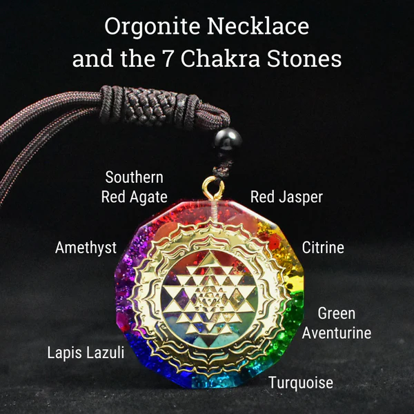 Belifi-Chakra Orgonite Necklace - Balances Orgone Energy & EMF Protection-1