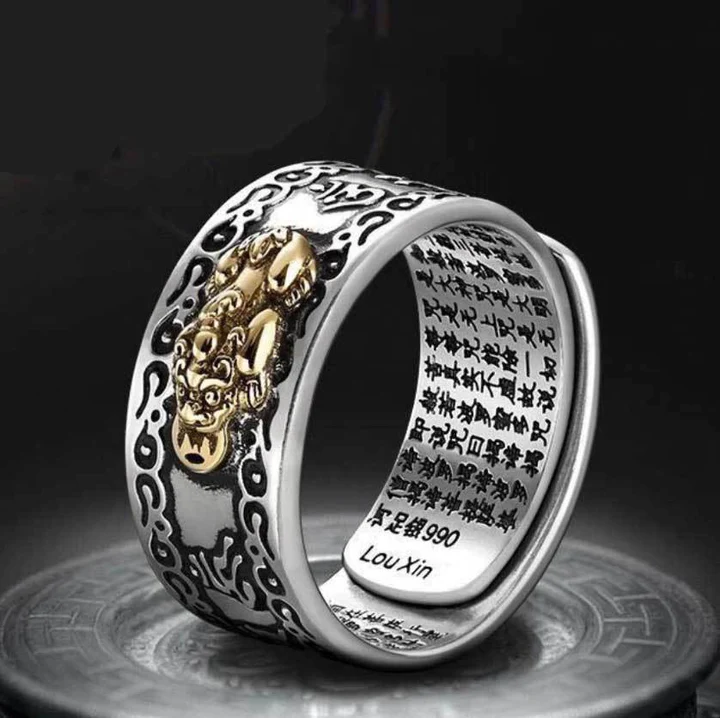 Feng Shui Pixiu Mantra Ring - Wealth & Protection-Belifi