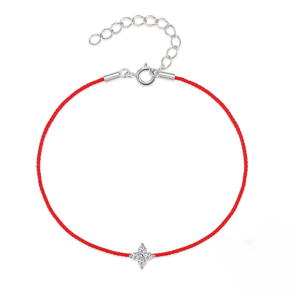 Obstacle Crusher Red String Lotus Charm Bracelet