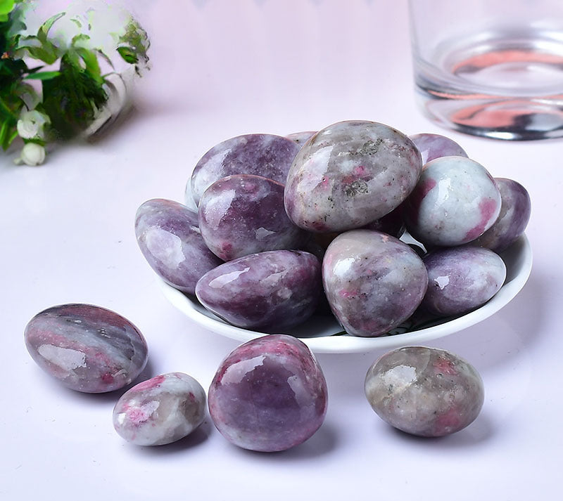 Pink Tourmaline in Quartz Tumbled