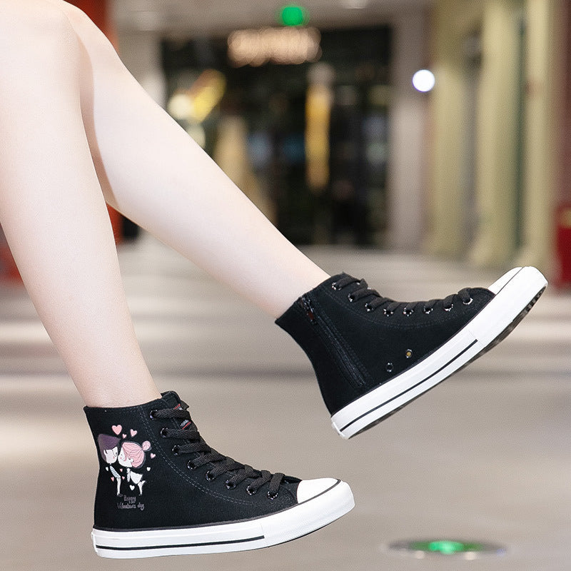 Belifi Versatile Breathable Cute High Top Canvas Shoes